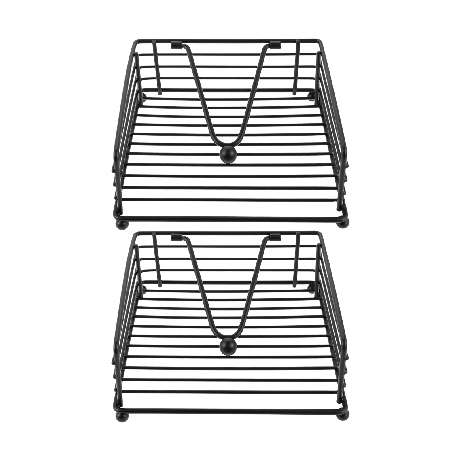 2Pcs Black Iron Napkin Holder for Tables Metal Serviette Holder with Weighted Bar Paper Napkin Holder Dispenser Home Party Decor