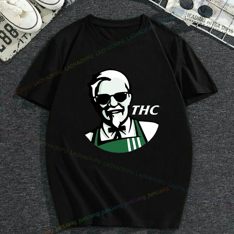 Funny Graphic Tee Mens Clothes Psychedelic KFC Oversized -shir T Shirt for Men Clothing Tops Streetwear Vintage Women\'s T-shirt