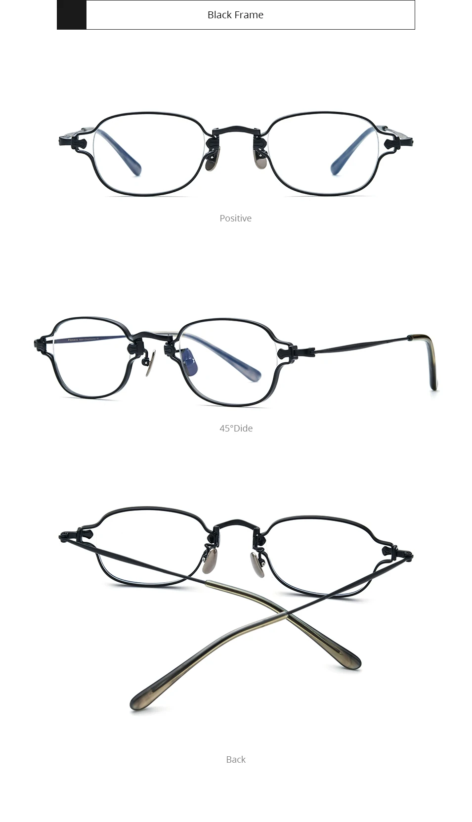 FONEX Titan Brille Rahmen Männer Drand Design Retro Quadrat Brillen Frauen Vintage Japanische Brille Ultraleicht Brillen MN186 – Detail 10
