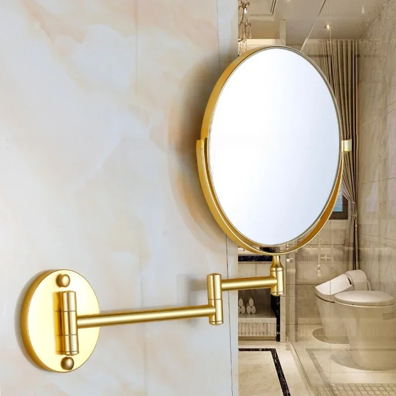 Wall mounted Folding Cosmetic Mirror Gold Dressing Mirror 3X:1X Magnifying  Makeup Mirror Black Mirror For Restroom Aluminium