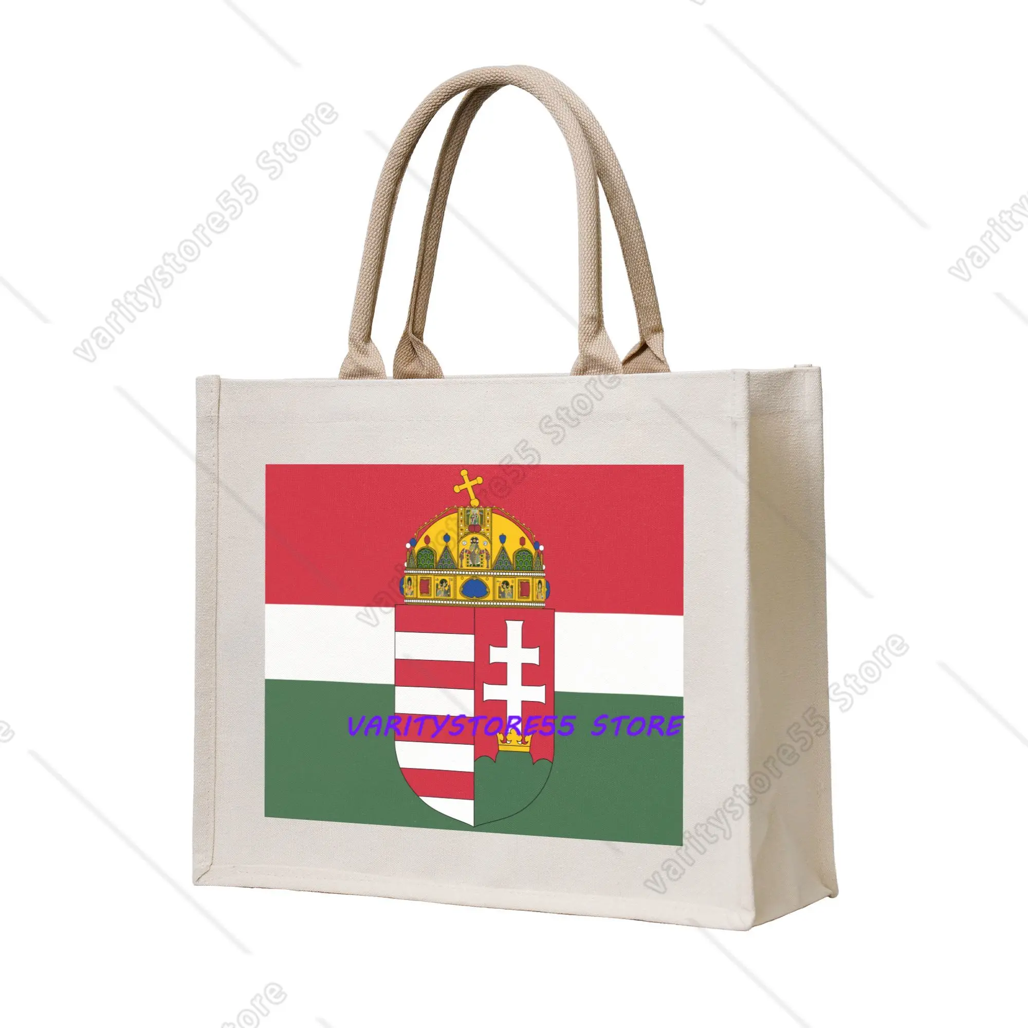 Recycling Hungary Coat Of Arms Shopping Bag Women Tote Bag Portable Hungarian Patriotic Grocery Shopper Bags