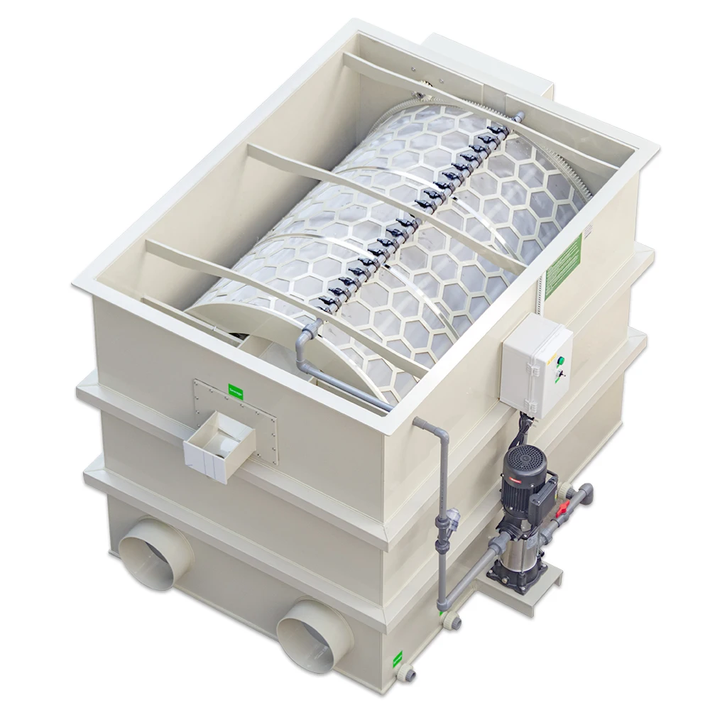 QLOZONE Factory Price Custom Aquaculture System Tilapia Fish Drum Filter 200ton Water Treatment Large 200m3 Rotary Drum Filter