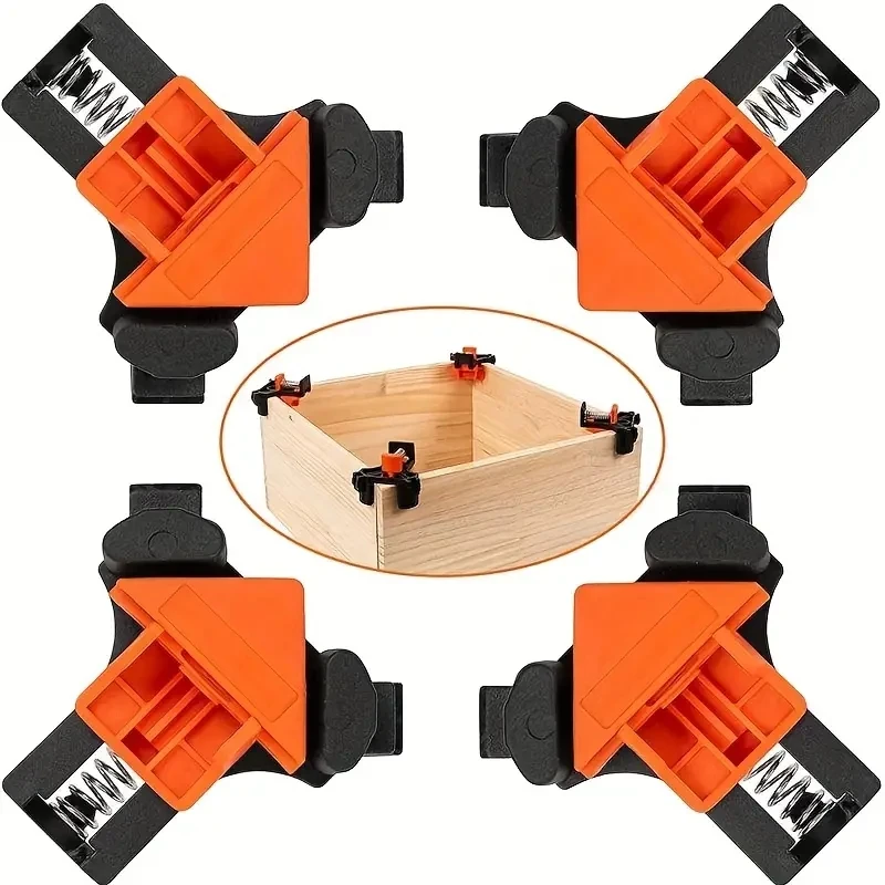 

4pcs Wood Angle Clamps 60/90/120 Degrees Woodworking Corner Clamps DIY Projects and Taper Fixtures Multi-angle Installer Tool