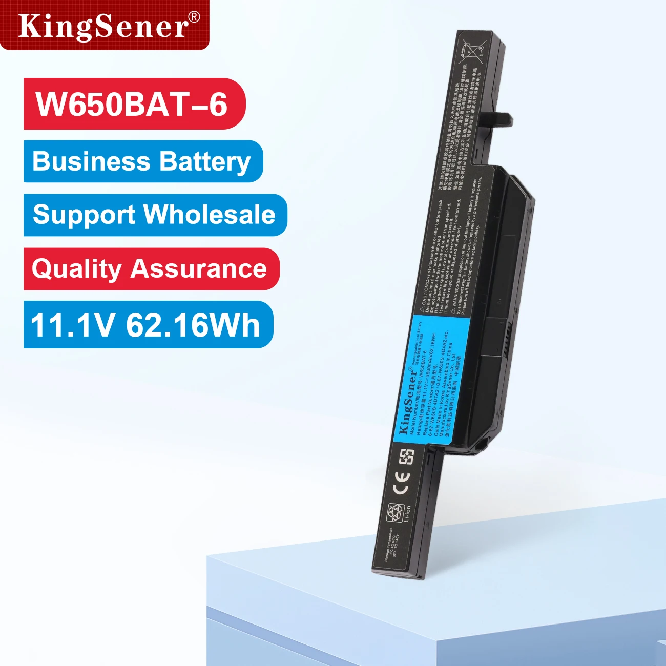KingSener 5600mAh W650BAT-6 Laptop Battery for Hasee K610C K650D K750D K570N K710C K590C K750D G150SG G150S G150TC G150MG W650S