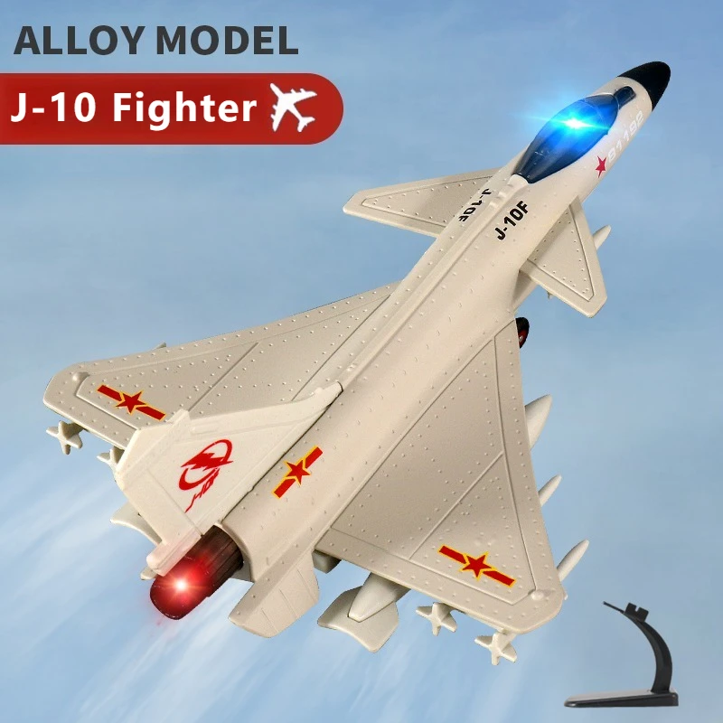 

J-10 alloy fighter aircraft model simulation bomber with display stand Advanced Collection Ornament Car Models