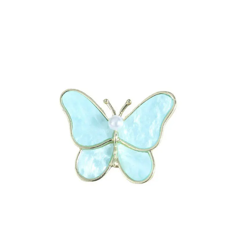 Chinese Style Faux Pearl Decor Butterfly Brooch For Women Anti Slip Safety Lapel Pin Fit Shirt Coat Dress Fashion Clothing Acces
