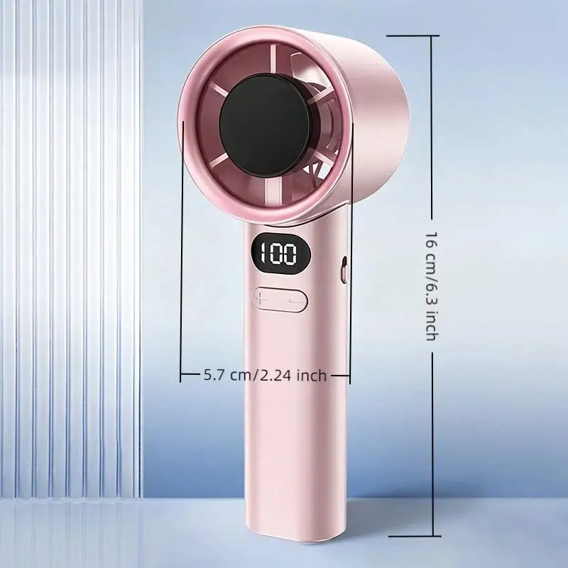New Handheld Portable Fan 100 Wind Speeds Adjustable Usb Charging Mini Outdoor Turbo Long-lasting High Speed Fan