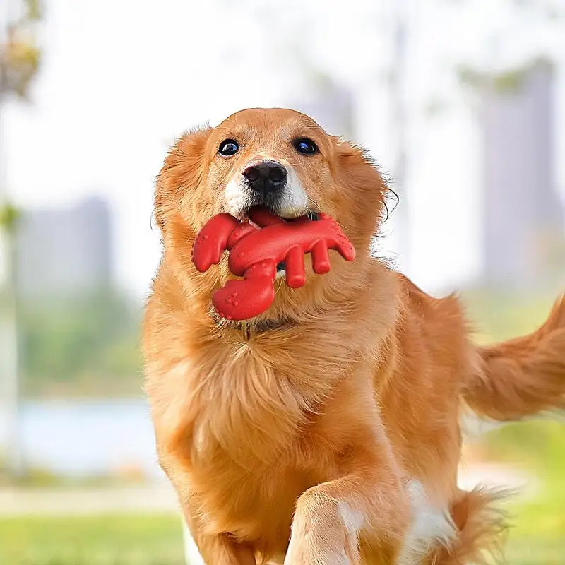 Dog Toys Indestructible Lobster Shaped Teething Toys For Aggressive Chewers Teething Toys Lobster Shaped Dog Chew Toy Effective