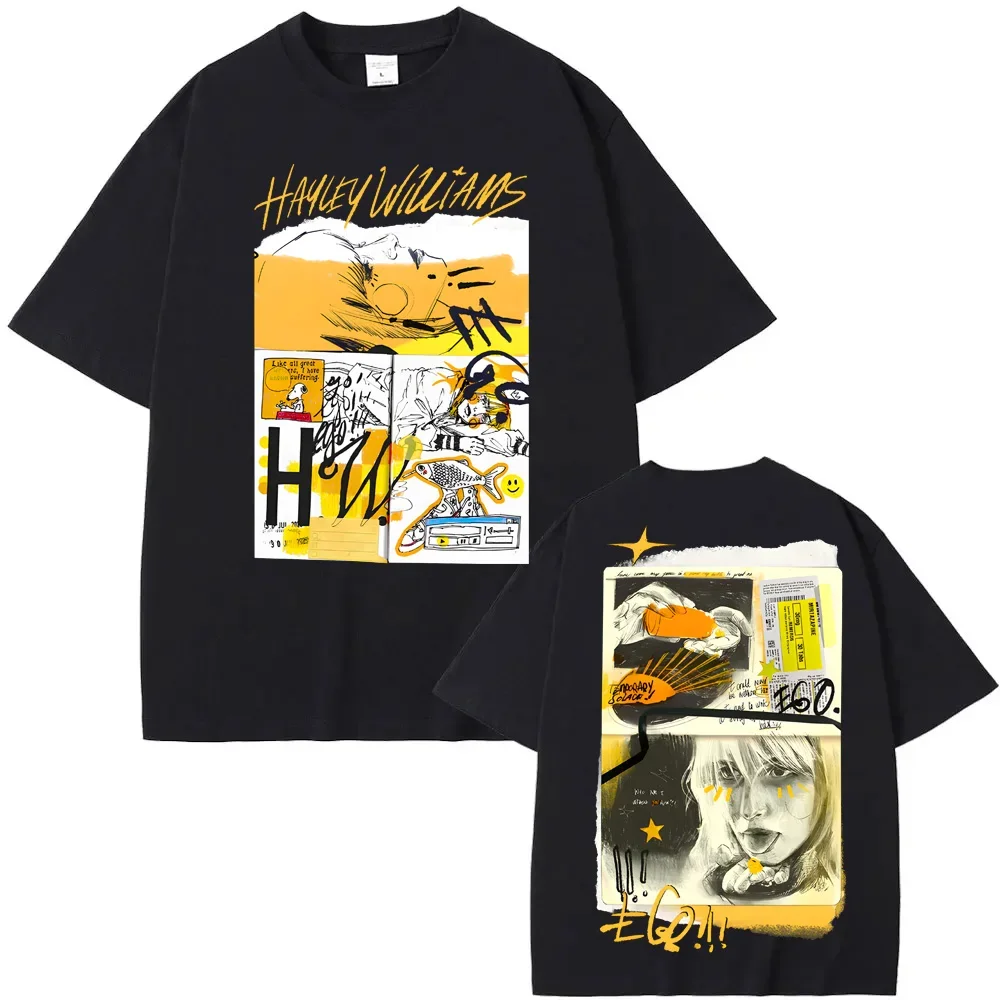 Camiseta negra Ego, camiseta de verano Unisex del mismo estilo de Hayley Williams, camiseta de manga para mujer/hombre, camiseta 100% de algodón, camisetas cómodas con cuello redondo