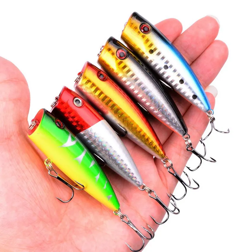 Aorace 1pcs Big Popper Fishing Lure Artificial Fishing Bait Crankbait Wobbler High Carbon Steel Hook Fishing Lures