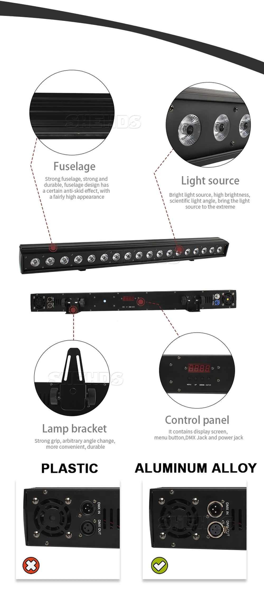 SHEHDS 1/2/4 Stück LED 18 x 18 W Waschwandflutlicht DMX512 Flutlichtbeleuchtung für DJ Disco Hochzeit Weihnachtsbeleuchtung Publikum – Detail 3