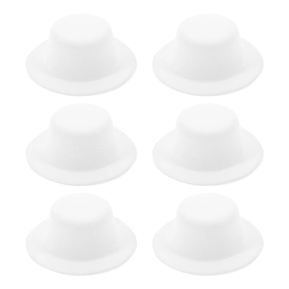 

6 Pcs Small Hat Hats White Hairpin Making Accessories Mini Formal Pulled Cloth Decor Hairpins Material