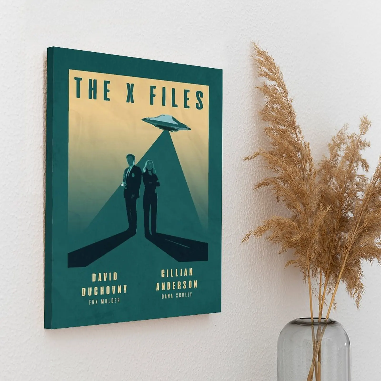 ملفات X مولدر وسكالي ديفيد دوشوفني وجليان أندرسون قماش اللوحة سينما نادي الحديد مؤطرة لوحات حائط #4