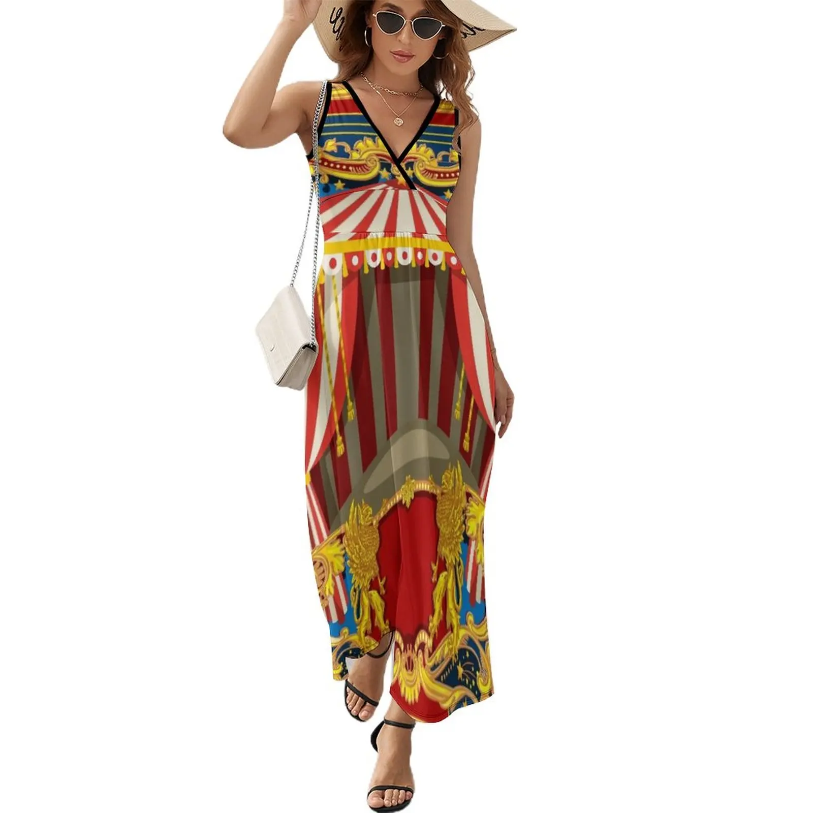 

Carnival Circus Vintage Sleeveless Dress dress for women 2023 women's summer dresses 2023 Summer dresses for women