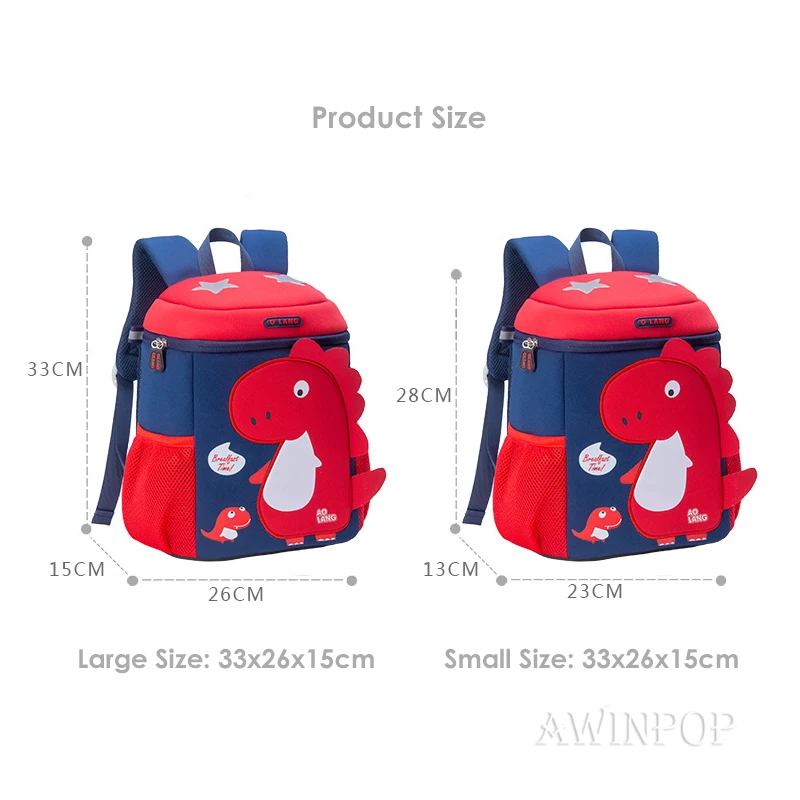 3D Dinosaur School Bags for Boys Cute Cartoon Backpacks Girls Toddler Kids Bookbag Kindergarten Children Large Mochila Infantil