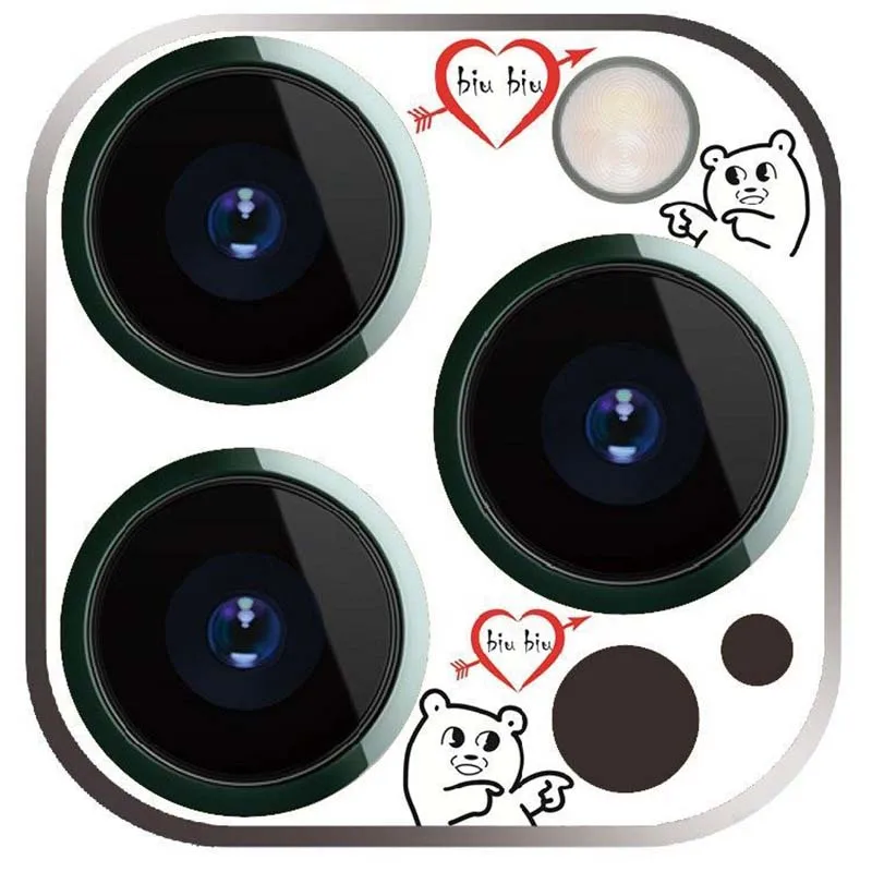 2PCS Full Cover Cartoon Camera Lens Protector for iPhone 13 Pro Max 12 11 Camera Tempered Glass Film for iPhon 13mini