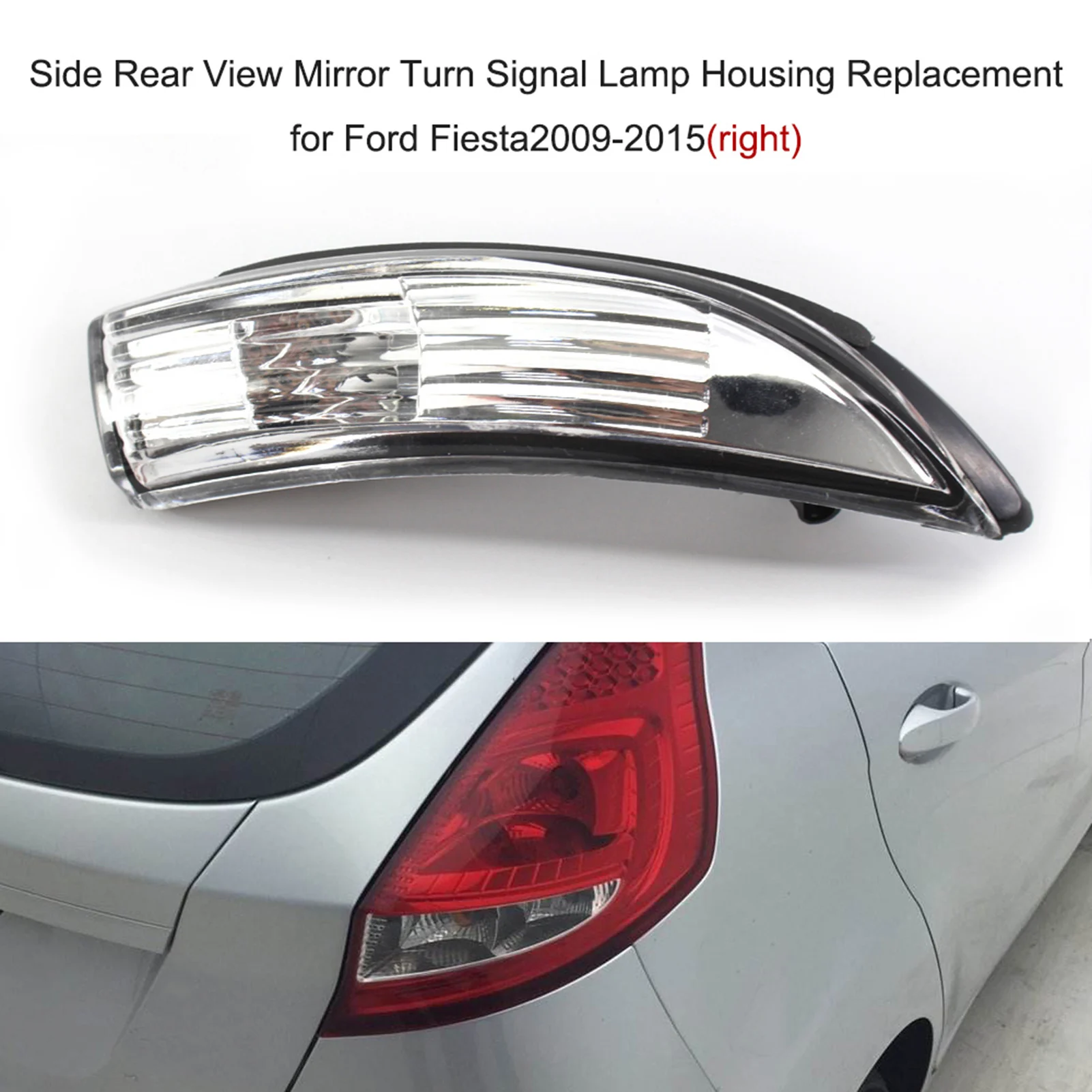 Rear View Mirror Turn Signal Lamp Housing Left Right Side Replacement for Ford Fiesta 2009 2010 2011 2012 2013 2014 2015