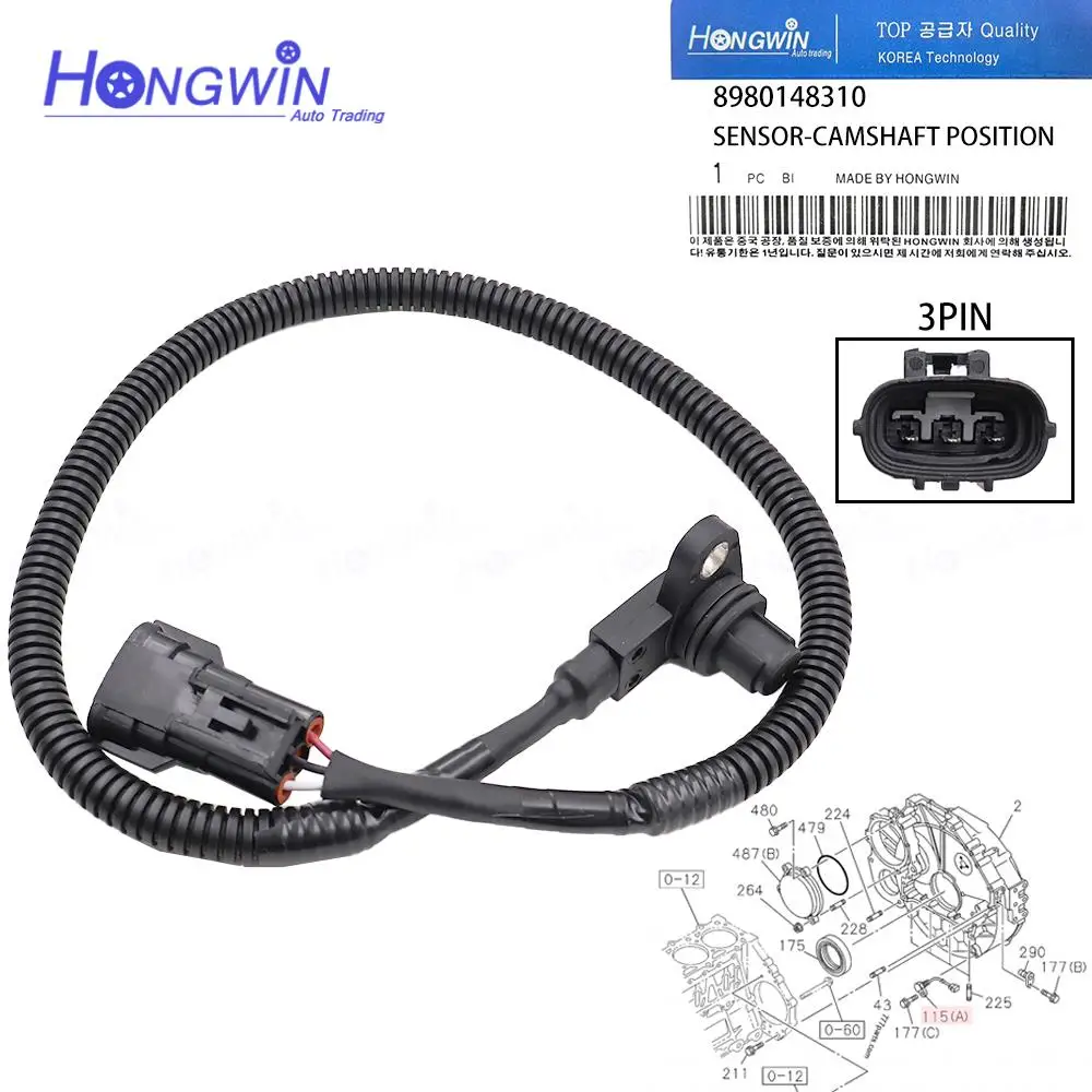 

Camshaft Sensor 8980148310 for Isuzu 4HK1 6HK1 Hitachi ZW220 ZX200-3 ZX170W-3 ZX170W-3-AMS ZX170W-3DARUMA 8-97329775-1