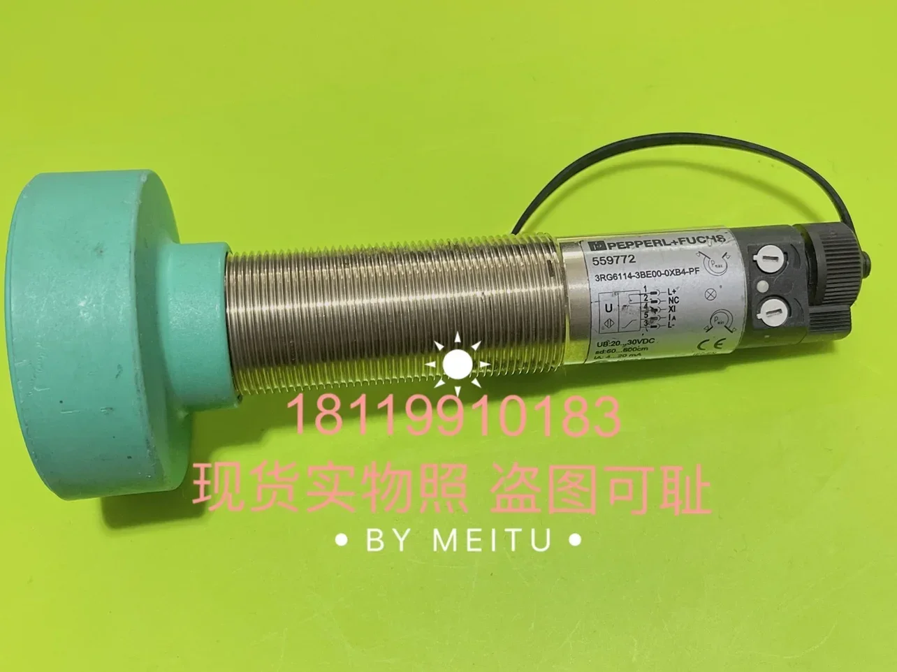 2026 The P+F Ultrasonic Sensor 3RG6114-3BE00-0XB4-PF 559772 Is Shown In The Figure