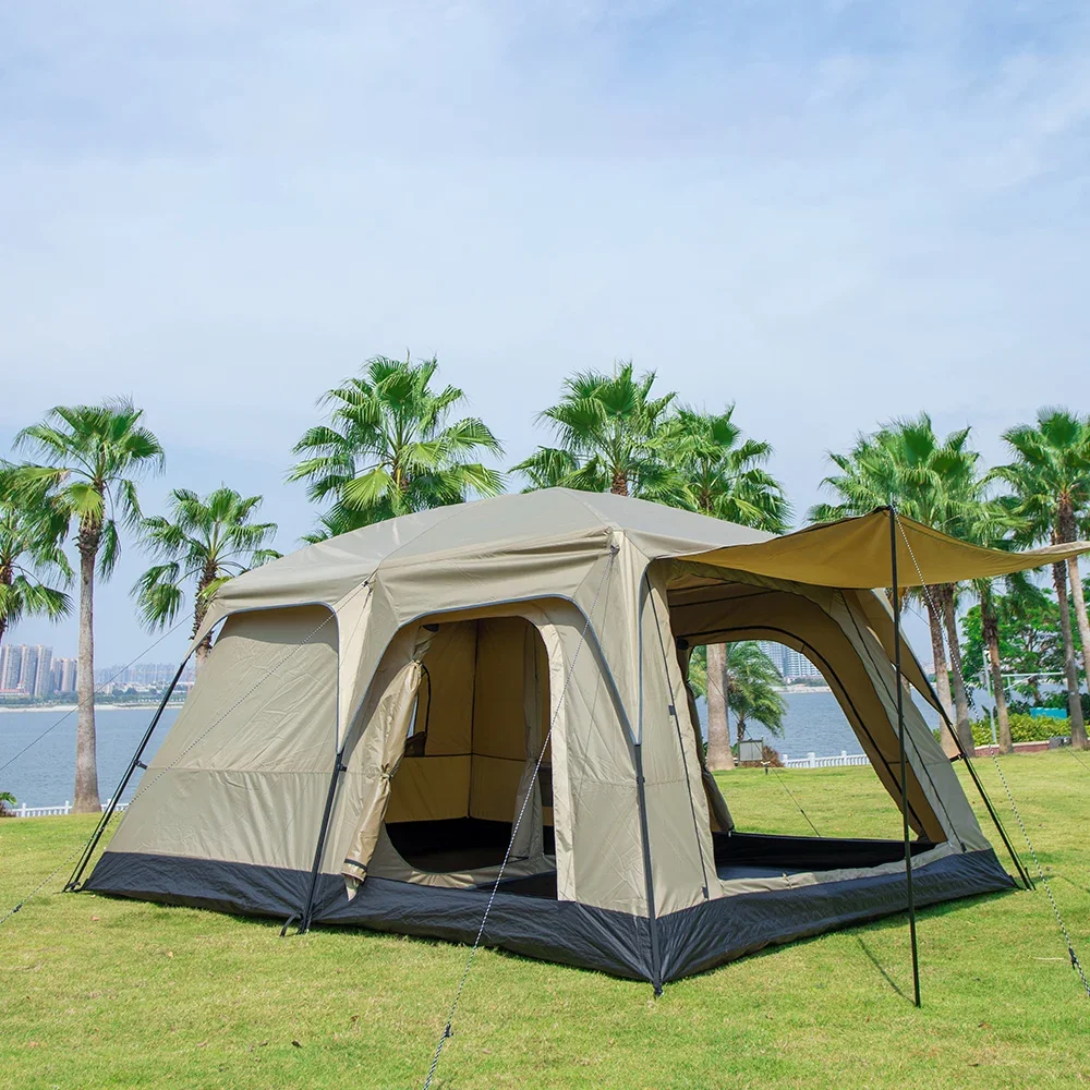 

Custom Factory Big Space 8-12 Person Large Luxury Villa Folding Family Travel Waterproof Garden Glamping Camping Outdoor Tents