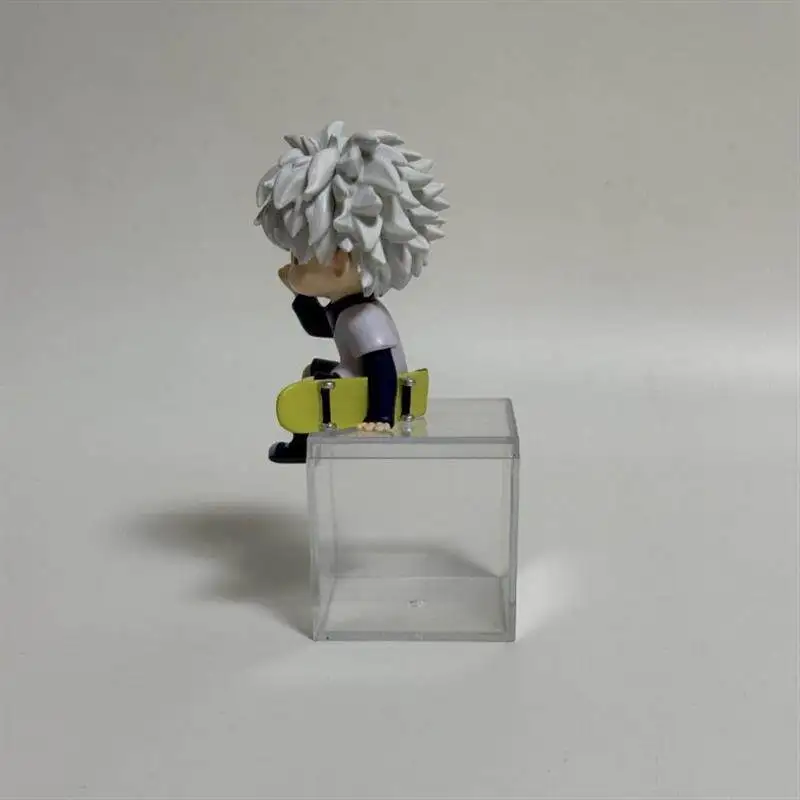 Chibi Hunter X Hunter Killua Zoldyck Peace Sign Sitting Figure Anime Collectible Toys Desktop Ornament Decor Model Surprise Gift view 6