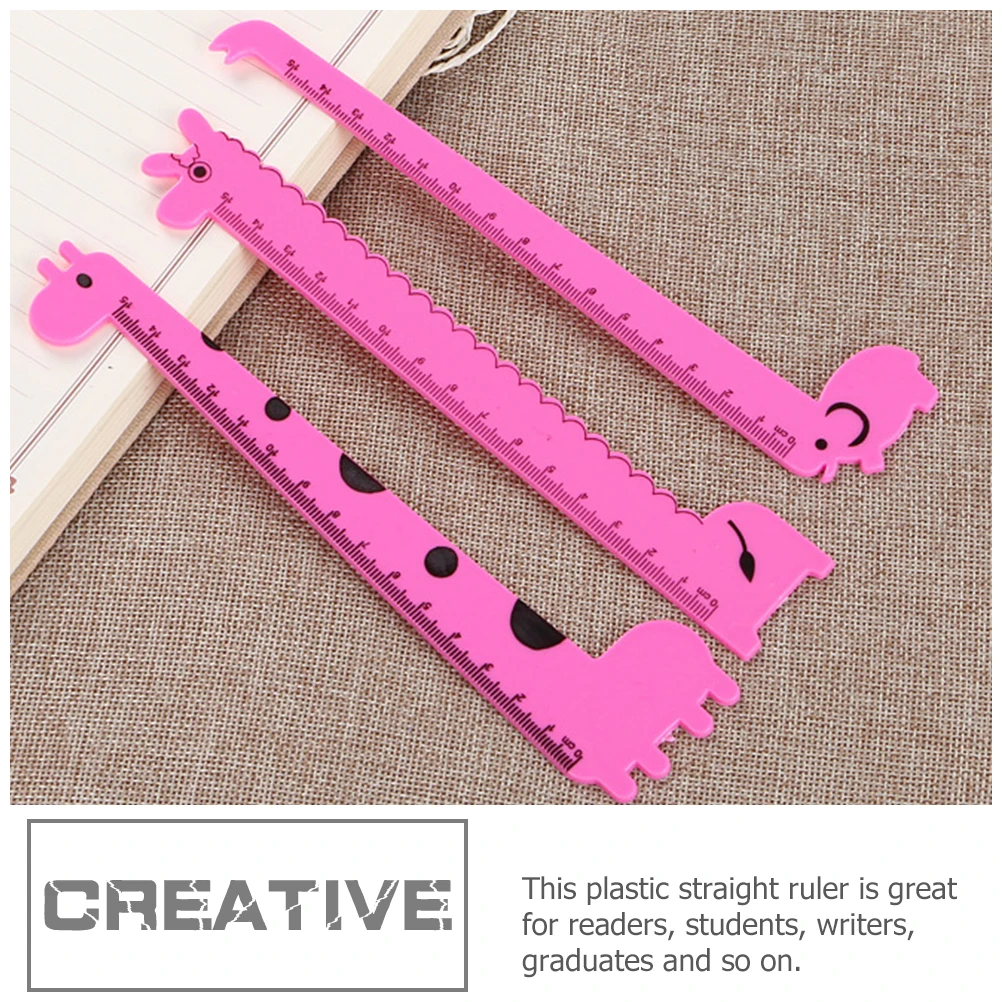 

12Pcs Kids Giraffe Ruler Adorable Plastic Straight Ruler with Centimeter Measurement for Writing Reading Drawing Creative