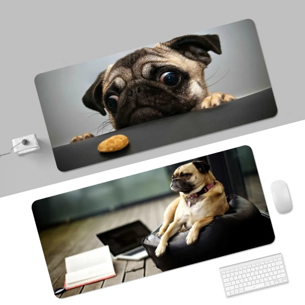 Cute Pug Dog 90x40cm Big Keyboard Mat Table Mat Students Gamer Desktop Mousepad Gaming Mouse Pad For PC Mouse Carpet