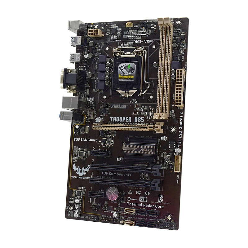 ASUS TROOPER B85 Motherboard Support LGA 1150 I5 4430S Cpu 2×DDR3 16GB Intel B85 PCI-E 3.0 4×SATA III USB3.0 VGA ATX