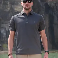 Archon lapel short-sleeved multi-functional quick-drying T-shirt outdoor men's sports elastic tactics T-shirt