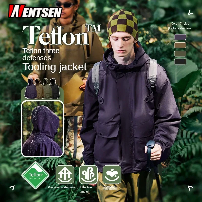 Men's Clothing | Teflon Three-Proof Workwear Hooded Jacket Autumn New Outdoor Multi-Functional Jacket Jacket