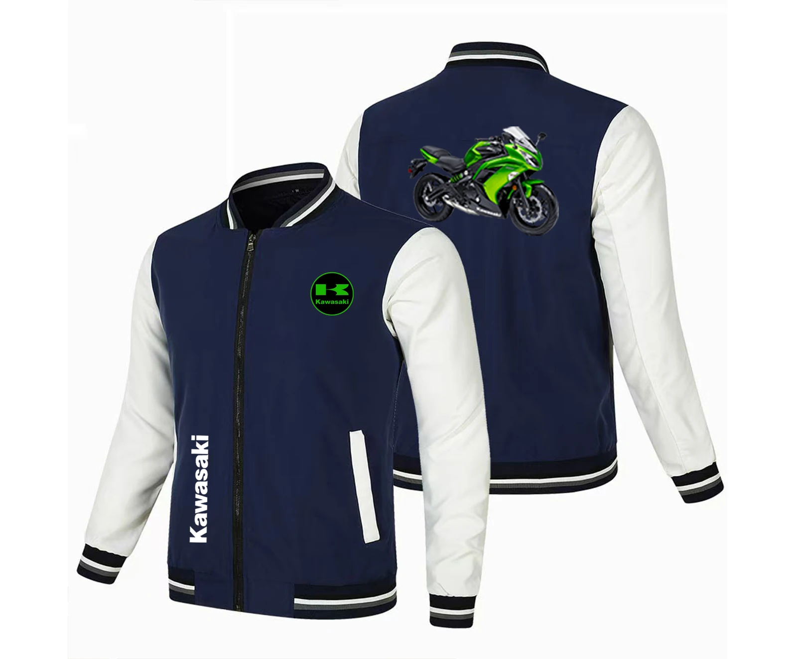 

Весенне-осенняя мужская внешняя торговля Kawasaki, новый пилотный кардиган, однотонная куртка, повседневная бейсбольная куртка, мужская куртка