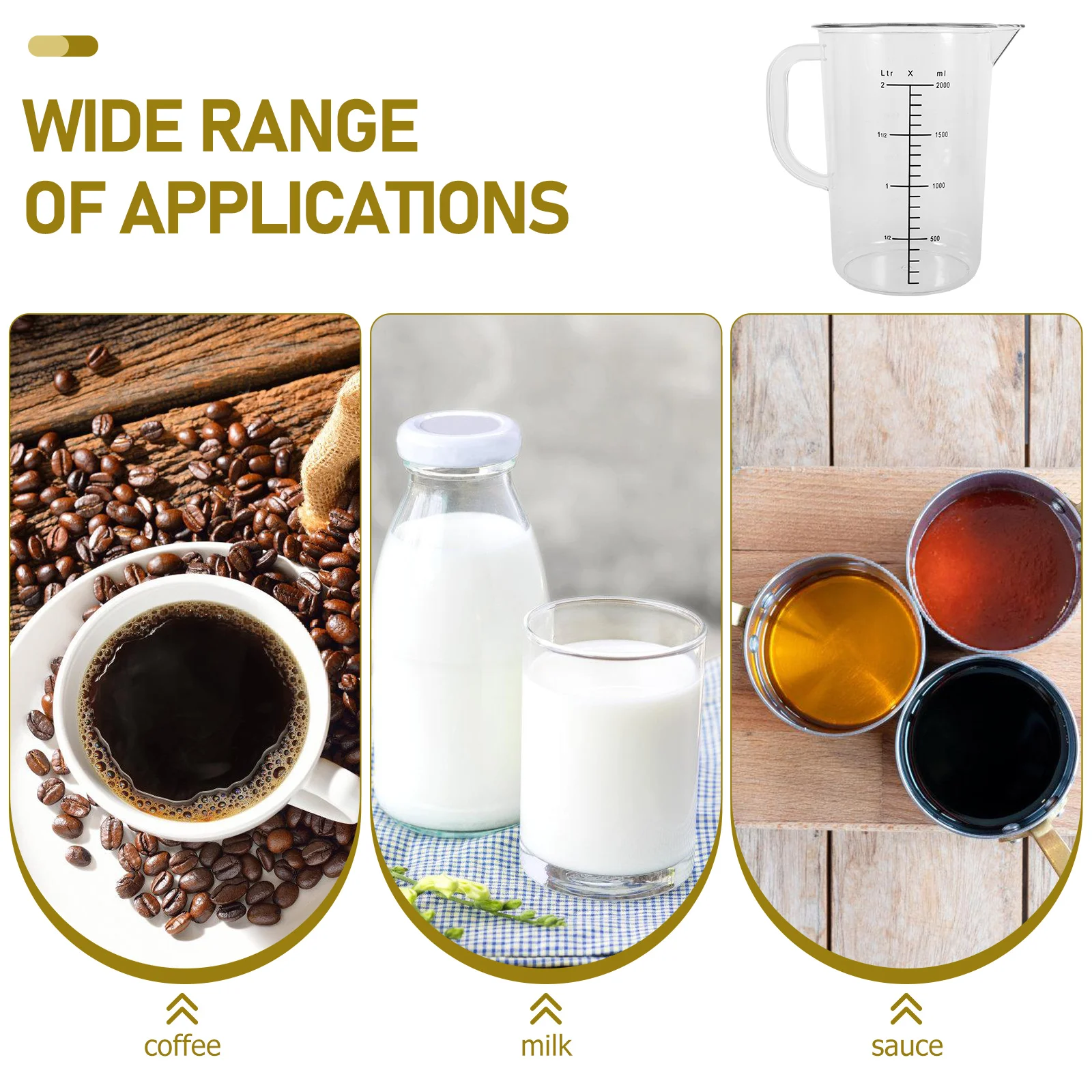 

Measuring Cups Large Capacity Plastic Bubble Measure Jug Liquid Coffee Transparent