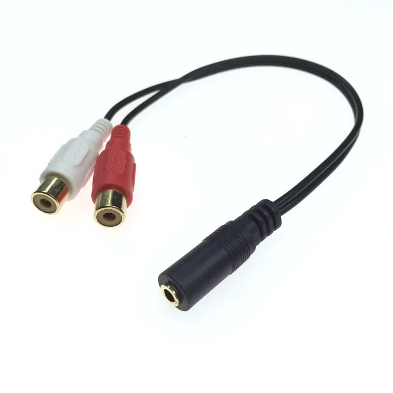 Audio Kabels 3.5Mm Jack Plug Fmale Om 2 Rca Vrouwelijke Stereo Adapter Rca Kabel Voor Hdtv Pc MP3 Cd speler Universele