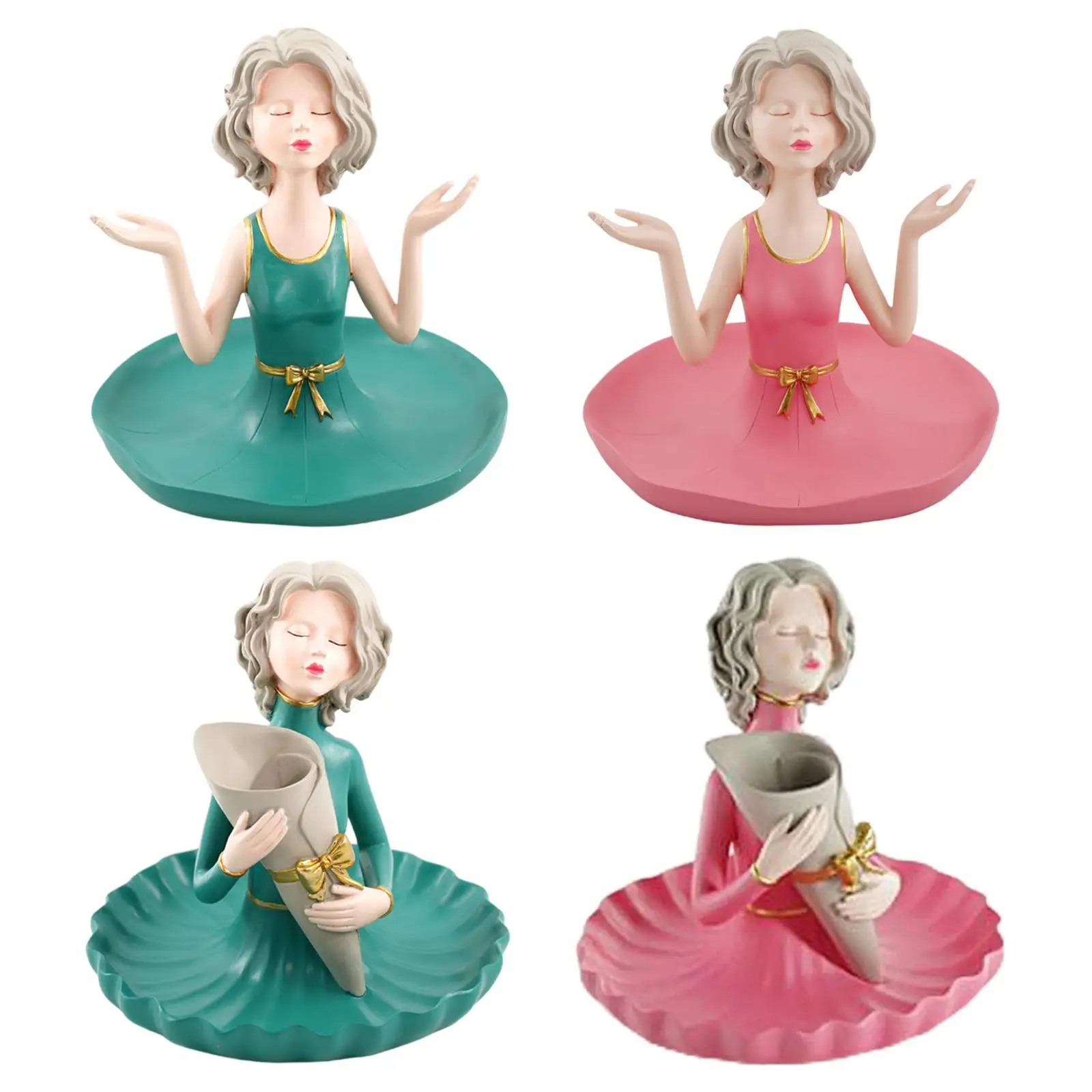 

Статуя девушки с юбкой, лоток для хранения, креативные персонажи, скульптура для браслетов, спальни