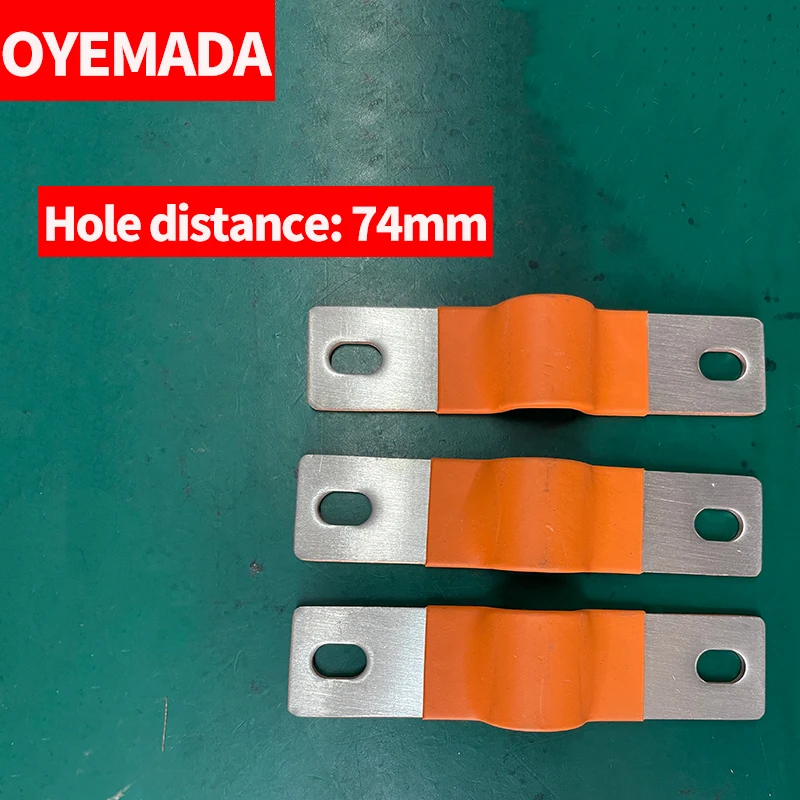 Copper Busbar 300A M6 Flexible Bus bar with Isolation Battery Connector Band Hole distance 74mm For 280AH 320AH 310AH 302AH