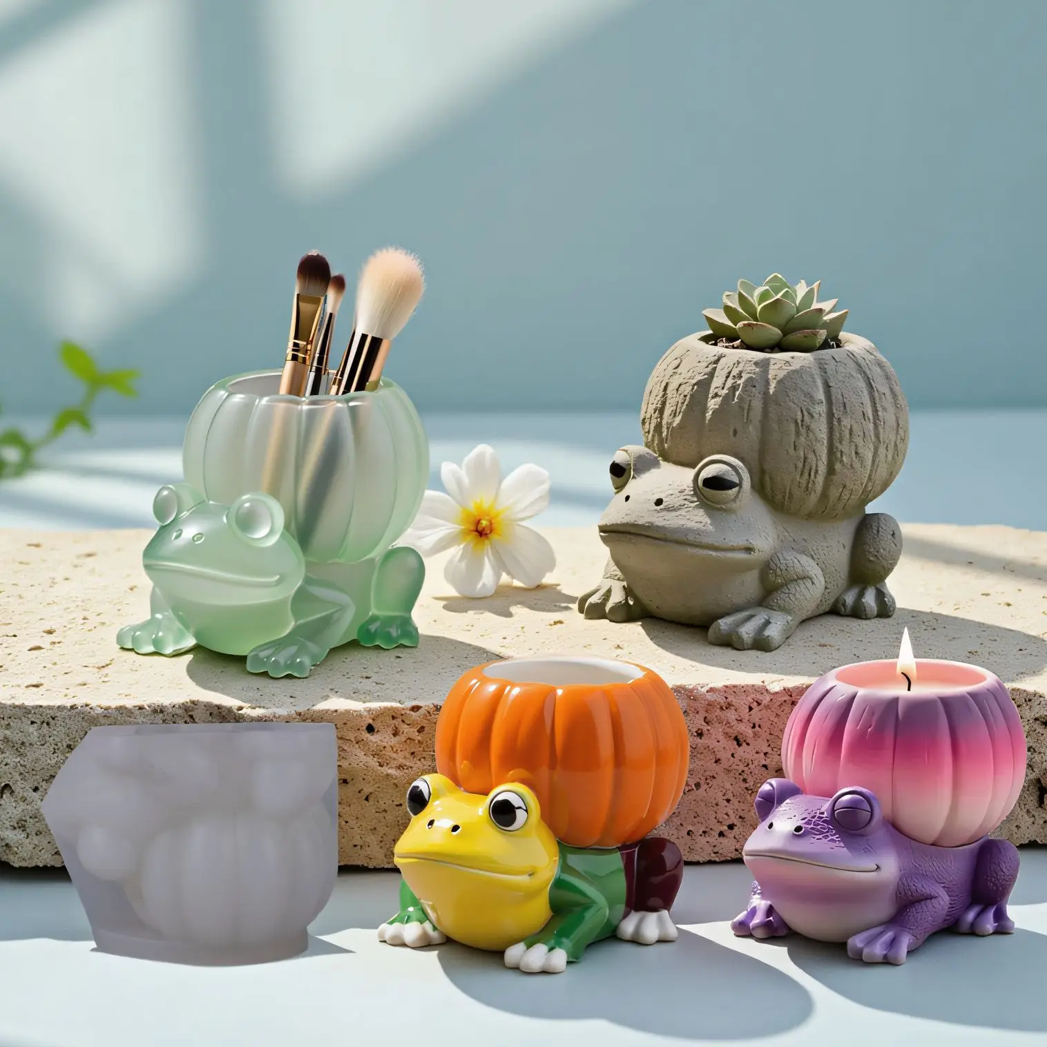 

Цветочный горшок в виде лягушки, силиконовая форма, сделай сам, банка для свечей в виде лягушки, бетонная форма, гипсовая ваза для животных, эпоксидная смола, держатель для ручек, формы для домашнего декора