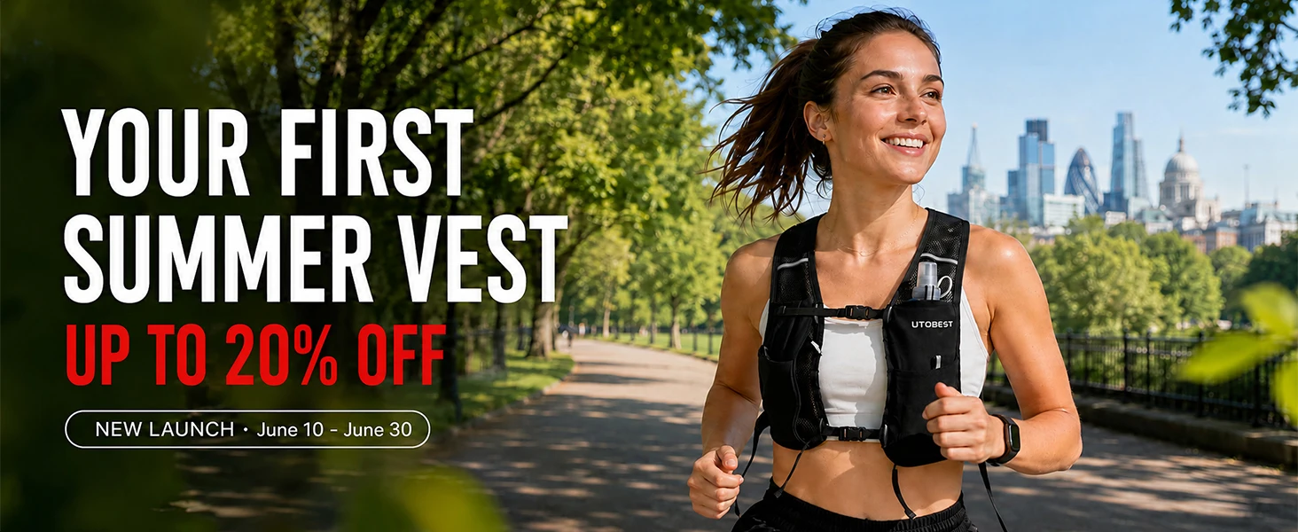 UTOBEST UTR113 Reflektierende Lauf-Hydrationsweste Verstellbare Handyhalterung Hydrationspack für Training Radfahren Wandern – Detail 1