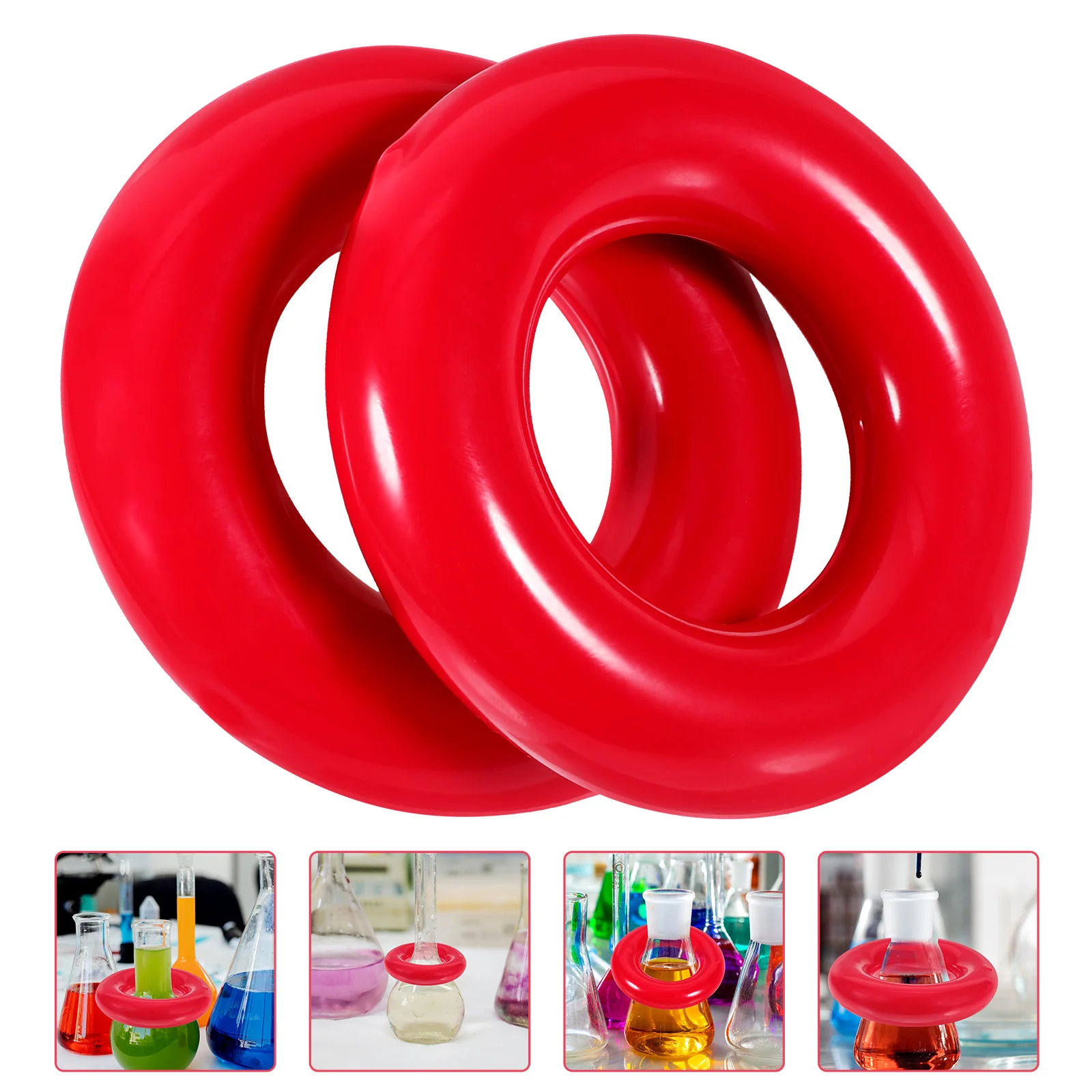 Anillo de peso de 48mm para matraz Erlenmeyer, botella triangular, Color R om, accesorios para experimentos fáciles de usar, 2 uds.