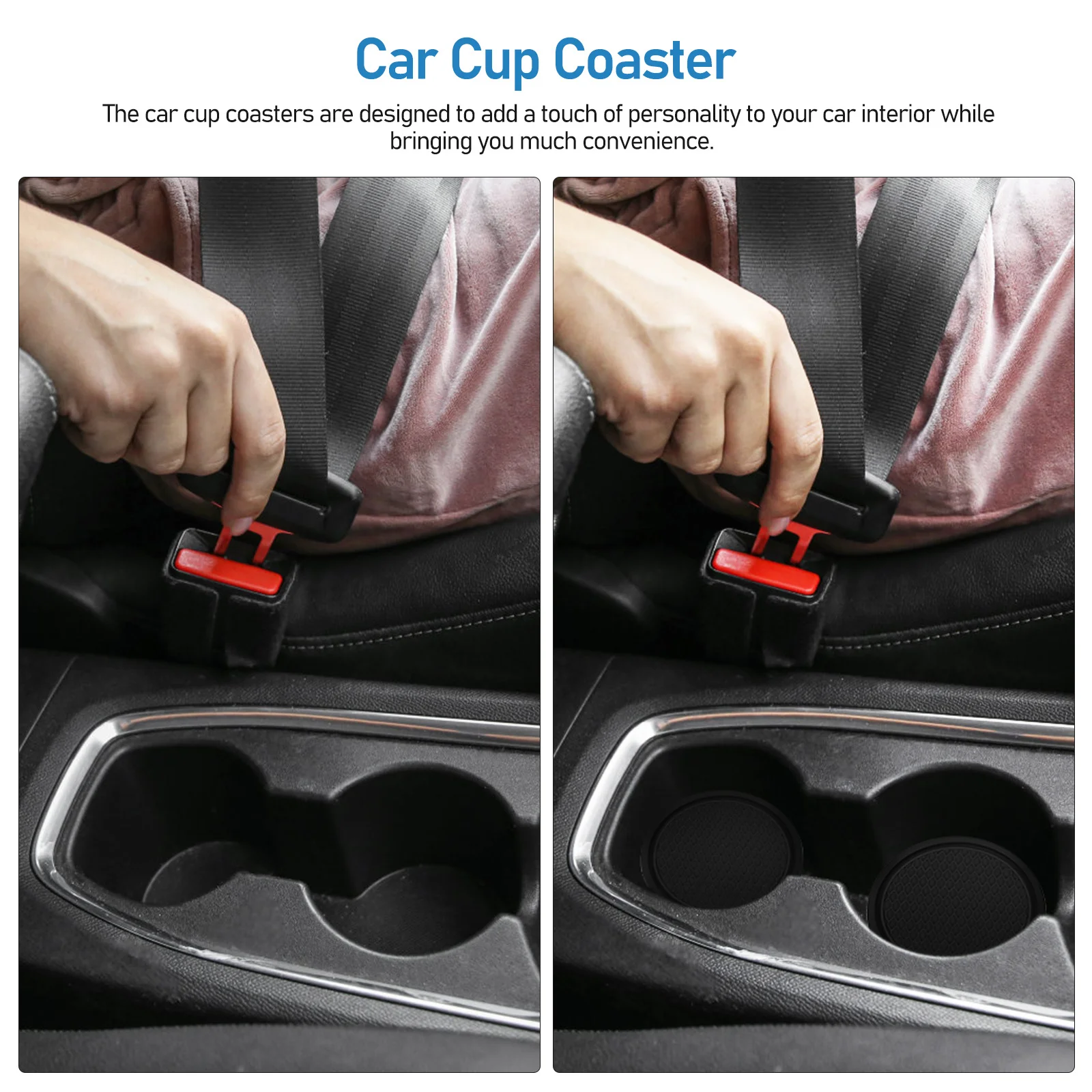 

2Pcs Water Cup Pad Silicone Car Coaster Anti-Slip Insert for Cup Holder Universal Fit Vehicle Interior Accessories