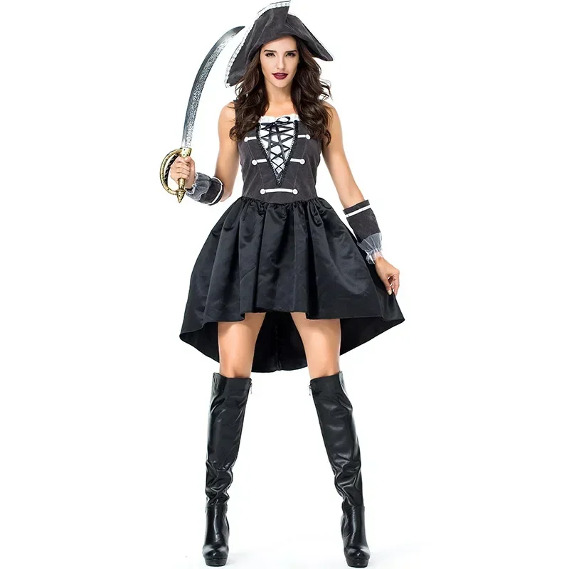 Cosplay Piraten Kostüm Frau Paar Karibik für Männer Frauen Purim Ostern Halloween Karneval Dress Up Party Fantasia Cosplay