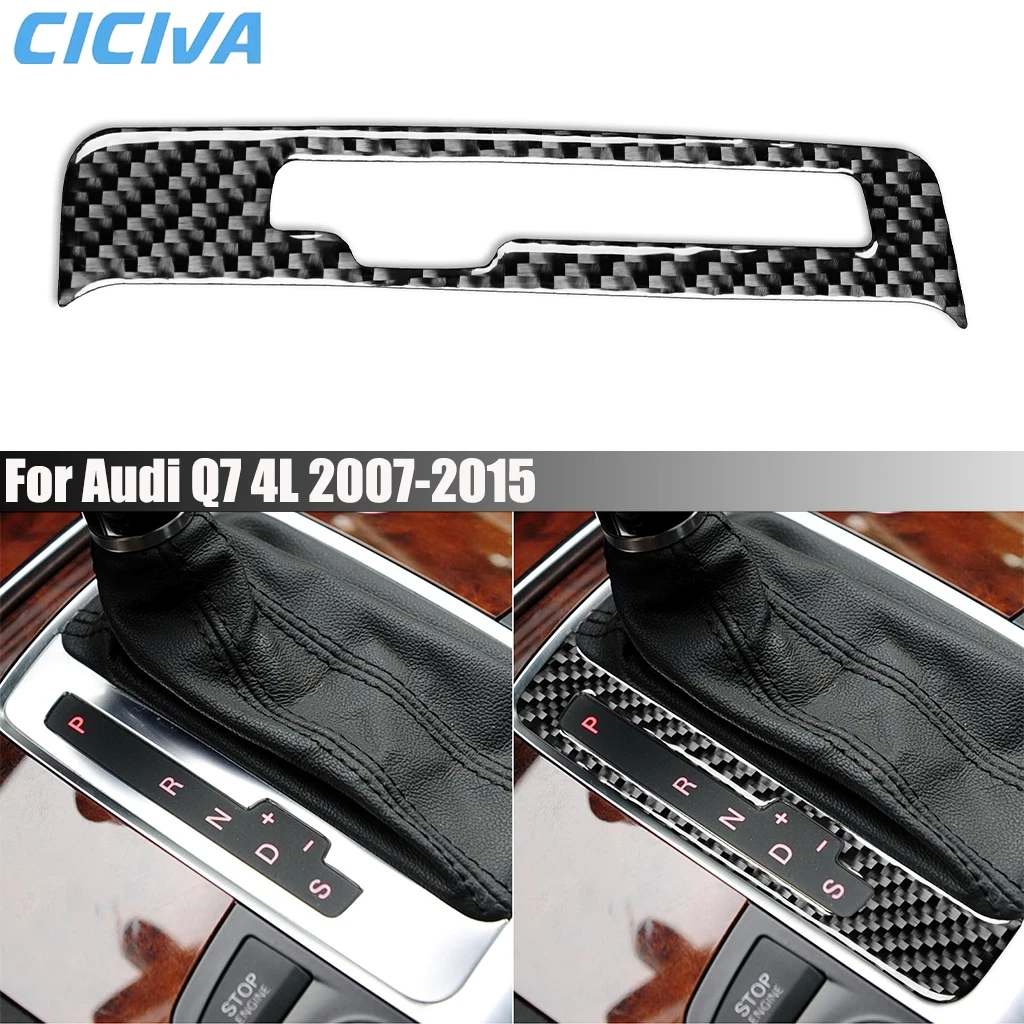 

Carbon Fiber Car Accessories Gear Indicator Panel Decorative Interior Cover Modified Trim Sticker For Audi Q7 4L 2007-2015
