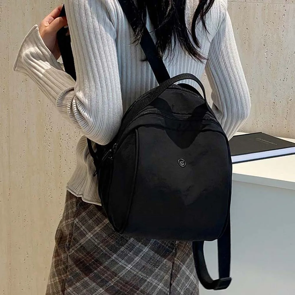 

Large Capacity Oxford Cloth Backpack Anti-Splash Water Solid Color Casual Daypack Adjustable Japanese Style Shoulder Pouch Women