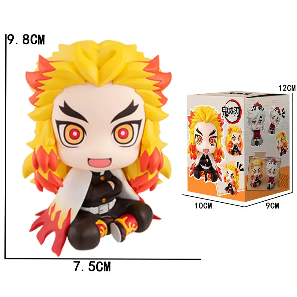 1/4 Stück Demon Slayer Chibi Sitzfiguren-Set – Rengoku Kyojuro, Iguro Obanai, Shinazugawa Sanemi, Douma Anime Sammlerfiguren – Detail 1