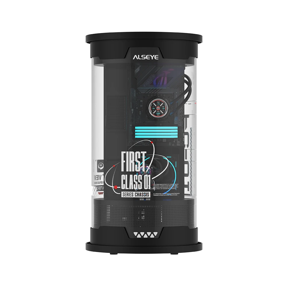 Корпус серии ALSEYE Цилиндрический корпус компьютера поддерживает материнские платы M-ATX/ITX с водяным охлаждением на 360°.