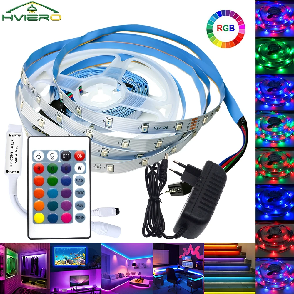 Lampu Rumah Camping IR WIFI RGB 2835 270Led Strip Ribbon Pencahayaan Liburan Lampu Taman Kuat Dekorasi Ruangan Lampu Meja Plafon