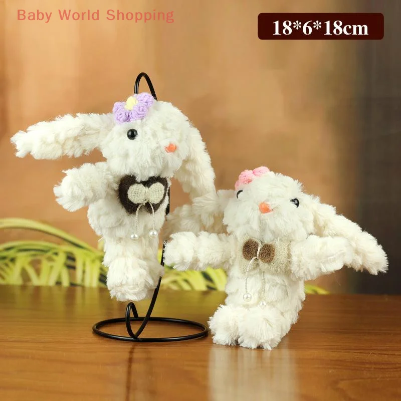 1 Piece Cartoon Rabbit Soft Stuffed Doll Pendant Bunny Plush Toy Keychain Car Key Ring Backpack Bag Decoration Kid Gift