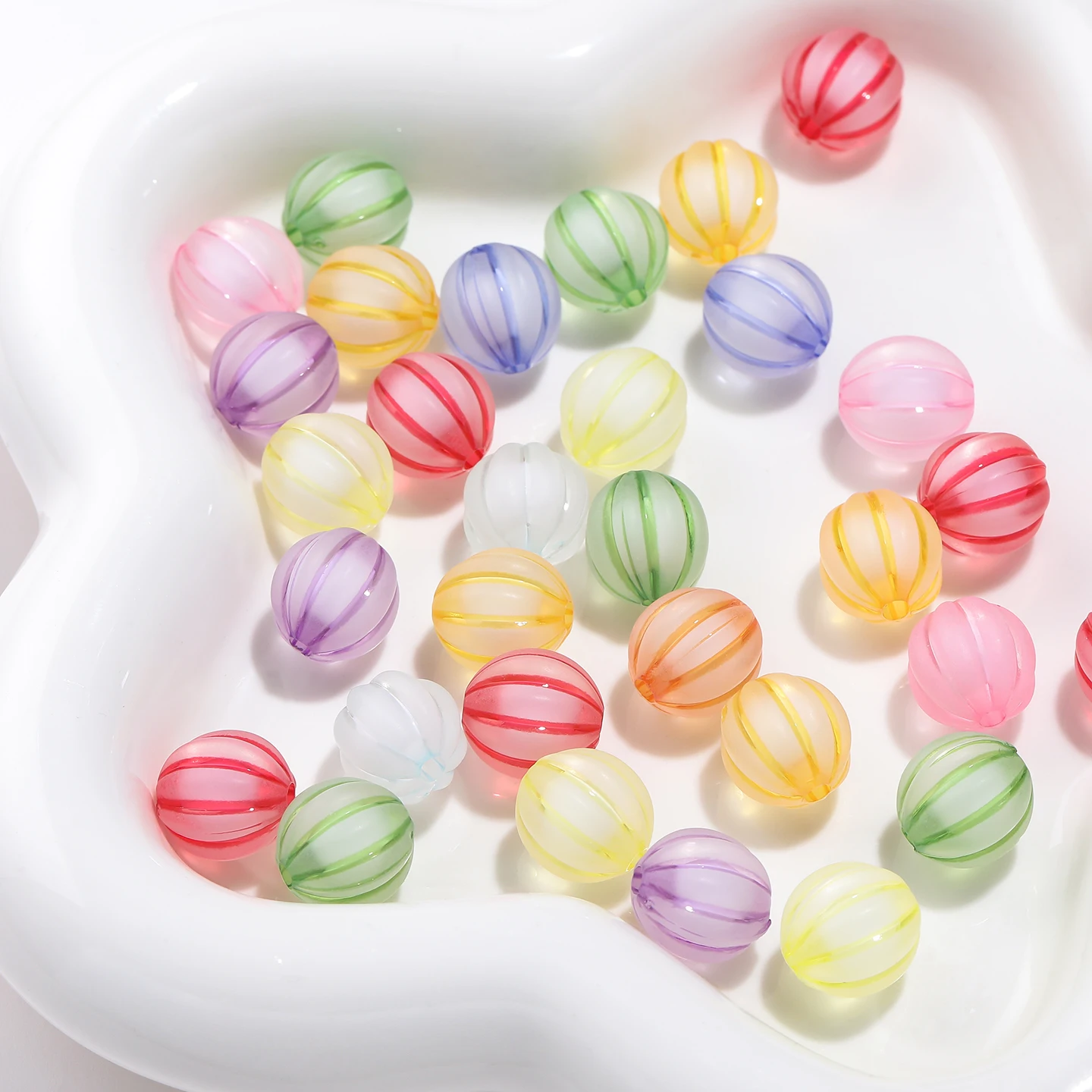 20-50pcs 8/10/12/14/16/20mm Colorful Pumpkin Acrylic Beads Round Loose Beads For DIY Jewelry Making Bracelets Accessories