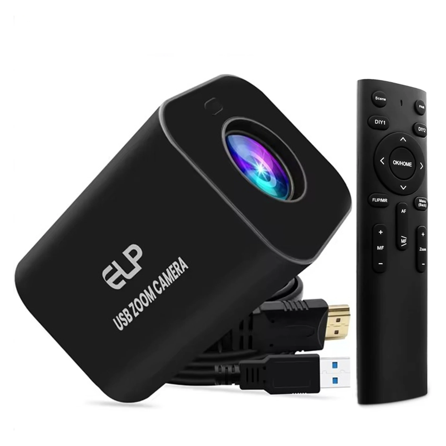 

ELP 4K HDMI USB Camera 12X Zoom Webcam H.264 1080P 60fps Autofocus Camera with 2.4G Infrared Remote Control for Live Streaming