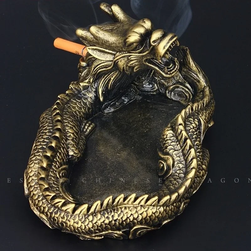 New Creative Design Unique Portable Living Room Ashtray for Car Interior Home Frame Dragon Ashtrays As Gift Friends Smoking Tray