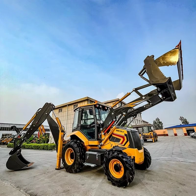 Agricultural Mini Backhoe Loader 1 Ton Small Farm Tractor with Backhoe Compact for Wheel Excavator Rural Building Work
